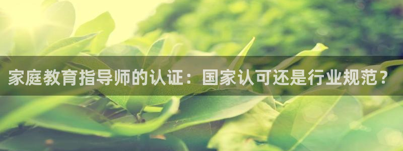 新航娱乐app下载地址：家庭教育指导师的认证：国家认可还是行