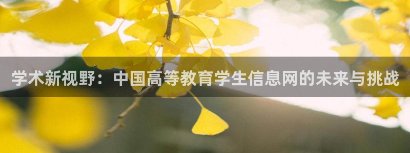 新航娱乐平台注册：学术新视野：中国高等教育学生信息网的未来与