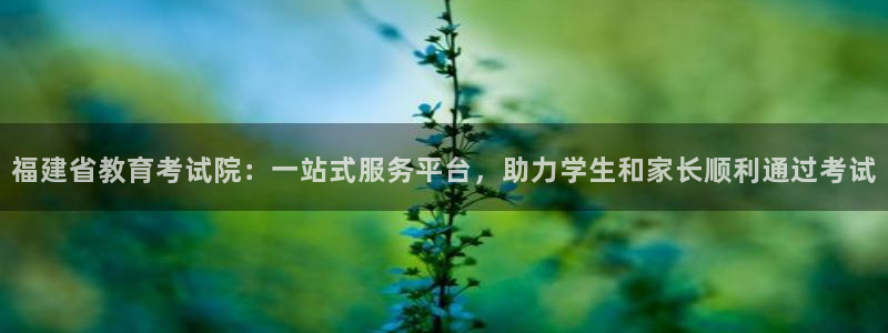 新航娱乐最新消息：福建省教育考试院：一站式服务平台，助力学生